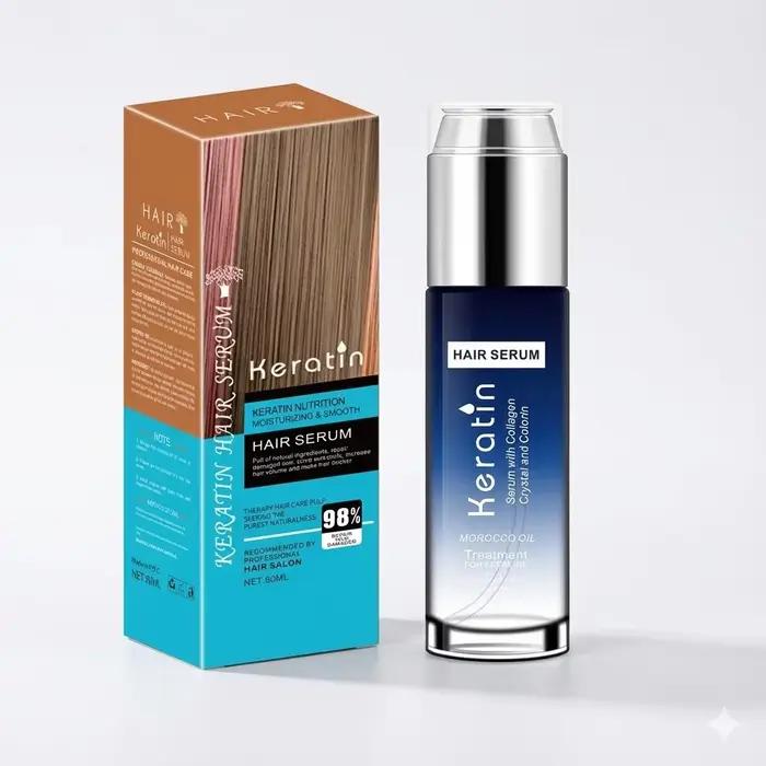 Sérum capillaire à la kératine pour la réparation des cheveux secs et endommagés, huile essentielle,