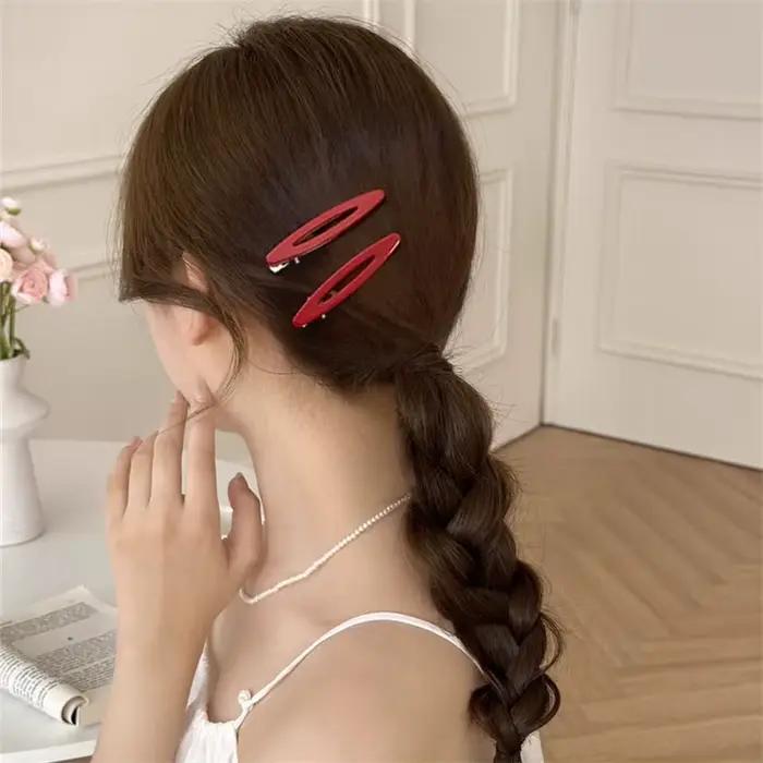 Pinces à cheveux en acétate, Barrettes géométriques ovales creuses, épingles latérales, épingle à ch