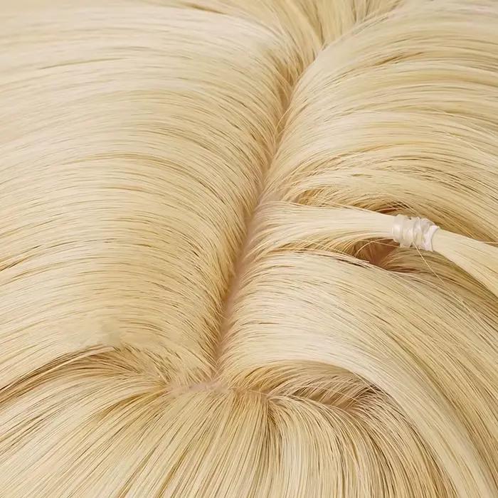 Perruque Synthétique Blonde Courte Droite avec Frange pour Homme, Anime Game Cosplay Fluffy, Perruqu