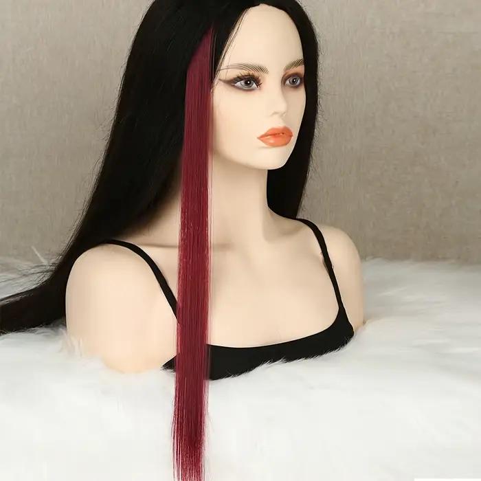 5 pièces/ensemble cheveux longs raides dans les Extensions pince synthétique dans les Extensions de