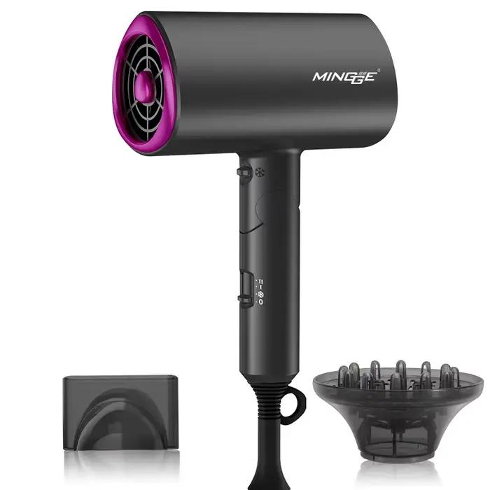 Sèche-cheveux pliable super silencieux, Ion négatif, Lumière bleue, US, EU, UK, Plug, 1800 V, 110V,