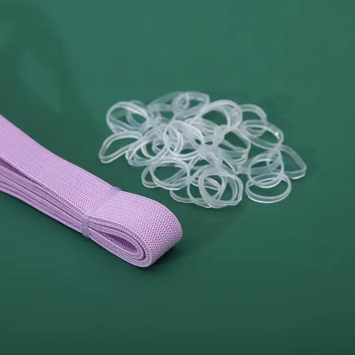 Bande de caoutchouc en Silicone transparente à haute élasticité, Mini élastiques pour cheveux transp