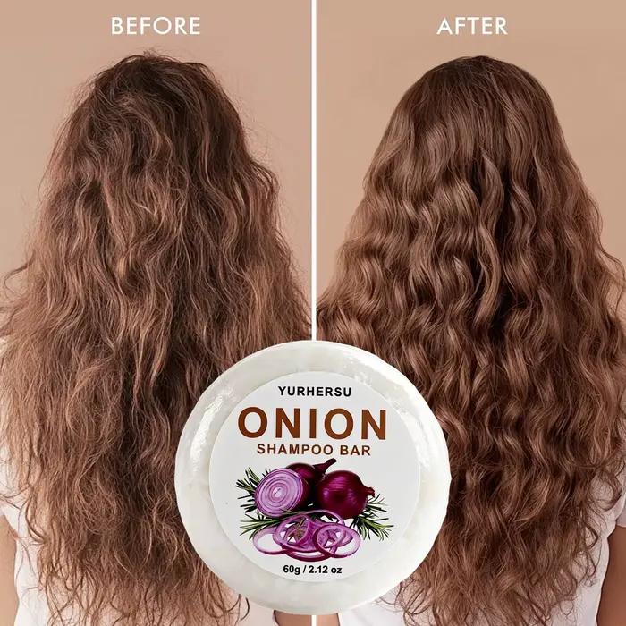 Shampooing Solide Vegan à l'Oignon Soin Capillaire Naturel Anti-Pelliculaire Contrôle du Sébum Répar