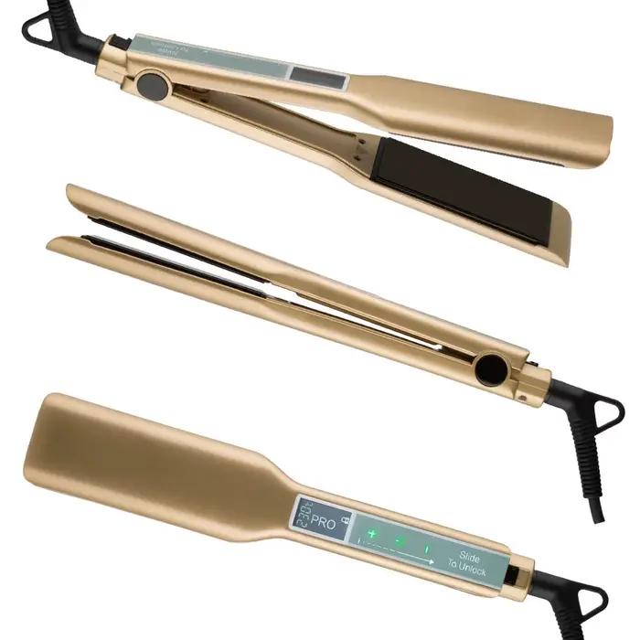Brosse à lisser les cheveux, plaque en titane, fers plats, peigne, traitement de la kératine, outils