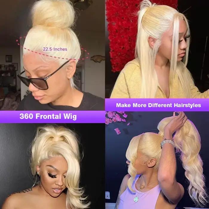 13x4 13x6 360 HD Transparent 613 couleur blond miel avant de lacet perruques de cheveux humains pour