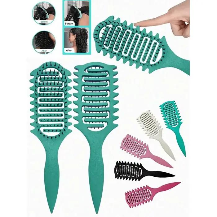 Brosse Coiffante Définition de Boucles, Brosse Démêlante Creuse pour Cheveux Bouclés Humides, Peigne