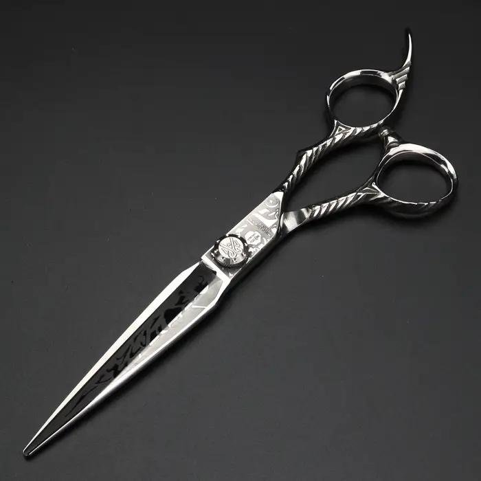 Ciseaux de tatouage de cheveux de 7 pouces, ciseaux de coupe japonais 440C, ciseaux professionnels d