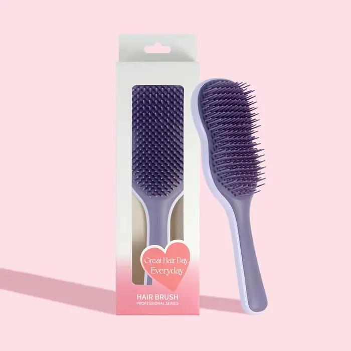 Brosse à cheveux professionnelle, poignée ergonomique, démêlante, lissante, coiffe, tous les Types d