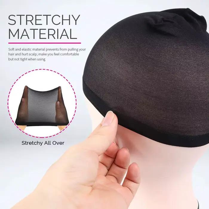 40 pièces bonnet de perruque en nylon bas bonnet de perruque élastique noir, marron, marron clair