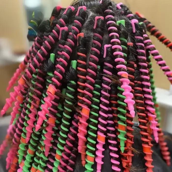 Bâton de permanente en spirale en plastique, bigoudi sans chaleur pour femmes, rouleaux de cheveux b