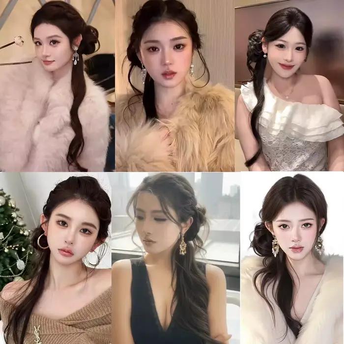 Perruque synthétique extra-longue style chignon barbe de dragon, rétro coréen, élégante et décontrac