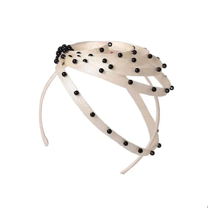 Chapeau fascinateur bleu royal avec fausses perles – Coiffure de mariage élégante, chapeaux derby po