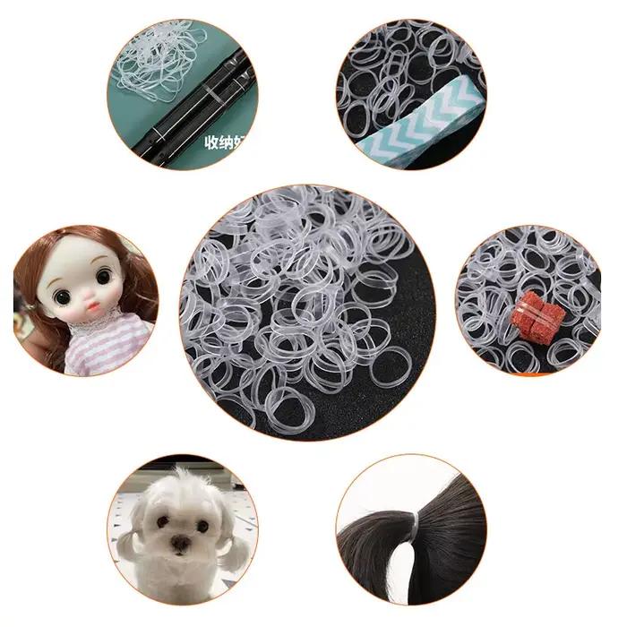Bande de caoutchouc en Silicone transparente à haute élasticité, Mini élastiques pour cheveux transp