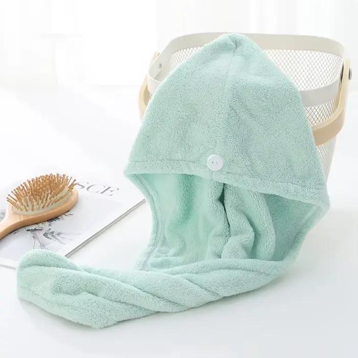 Bonnet de douche en microcarence à séchage rapide pour cheveux longs pour femmes, serviettes douces,