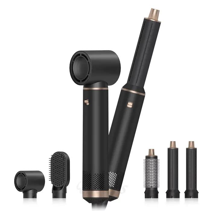 Brosse souffleur d'air 5 en 1, Styler ionique, brosse à Air chaud, bigoudi et lisseur, têtes détacha