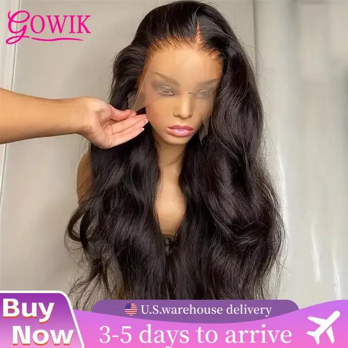 Perruque Lace Frontal Wig brésilienne naturelle, cheveux humains, Body Wave, densité 250%, 13x4, 13x