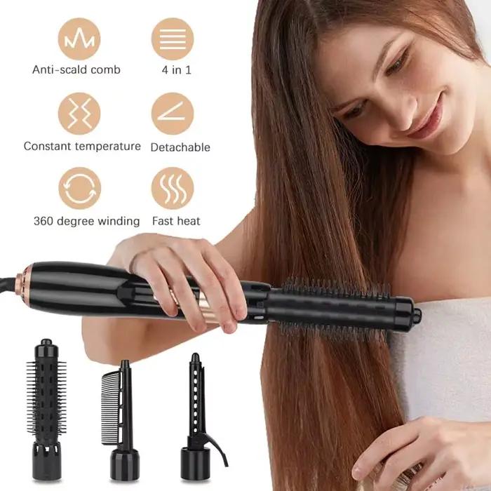 Ensemble de brosses sèche-cheveux multifonctions à air chaud, peigne boucleur, têtes de brosse inter