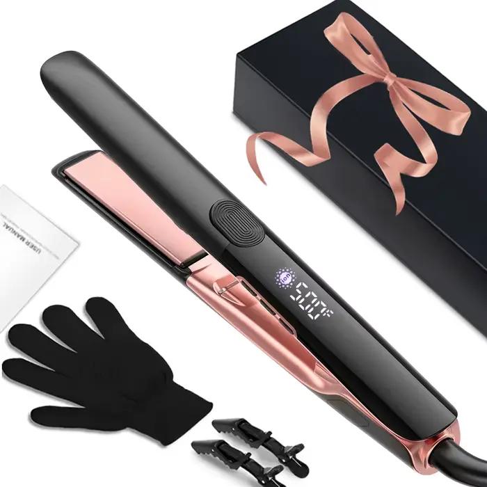 Lisseur de cheveux professionnel haute température, fer à lisser en céramique, fer à boucler 2 en 1,