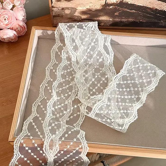 Nouveau Loral brodé dentelle ruban cheveux écharpe tresses bandeau cheveux accessoires sac Long cou