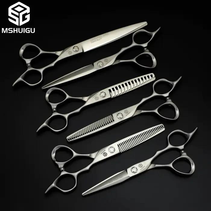 MSHUIGU VG10 ciseaux à cheveux professionnels en acier finition mate 6/6.5/7 pouces cisailles fines