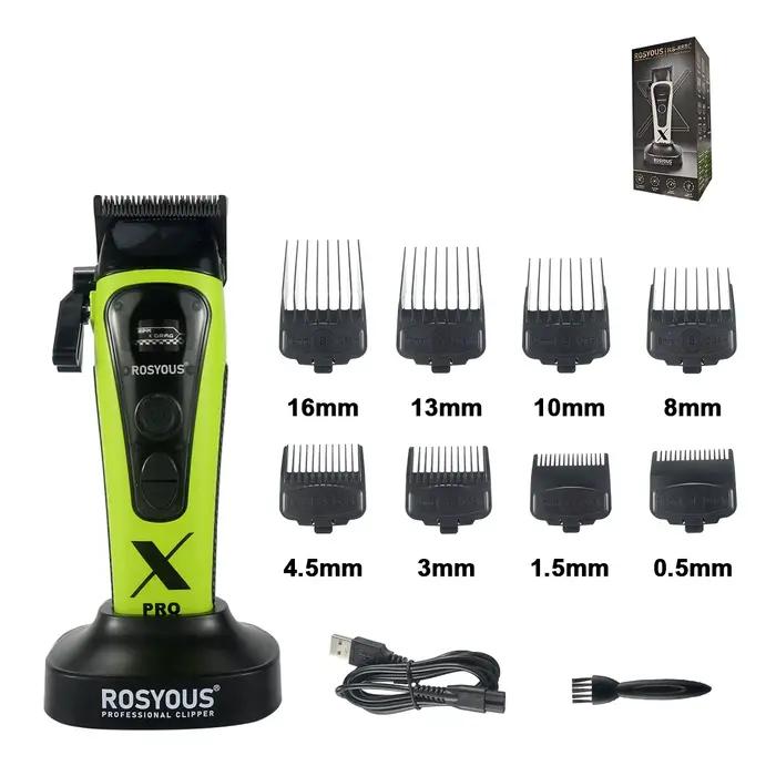 Tondeuse à cheveux pour homme ROSYOUS RS-888C, 8000 tr/min, lame DLC, avec station de charge, moteur