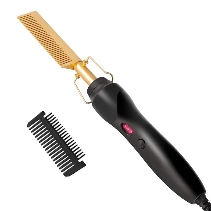 Fer à lisser les cheveux fers plats utilisation sèche et humide peigne chaud chauffage cheveux raide