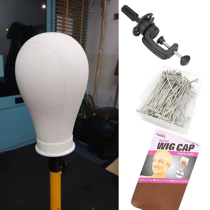 Support de tête de perruque en toile, 21-24 pouces, tête de mannequin pour affichage de coiffure, su