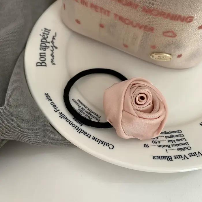 Blackpink Rose Stain Barrettes Épingles à cheveux pour femmes, France Romantique Élégant Rose Floral