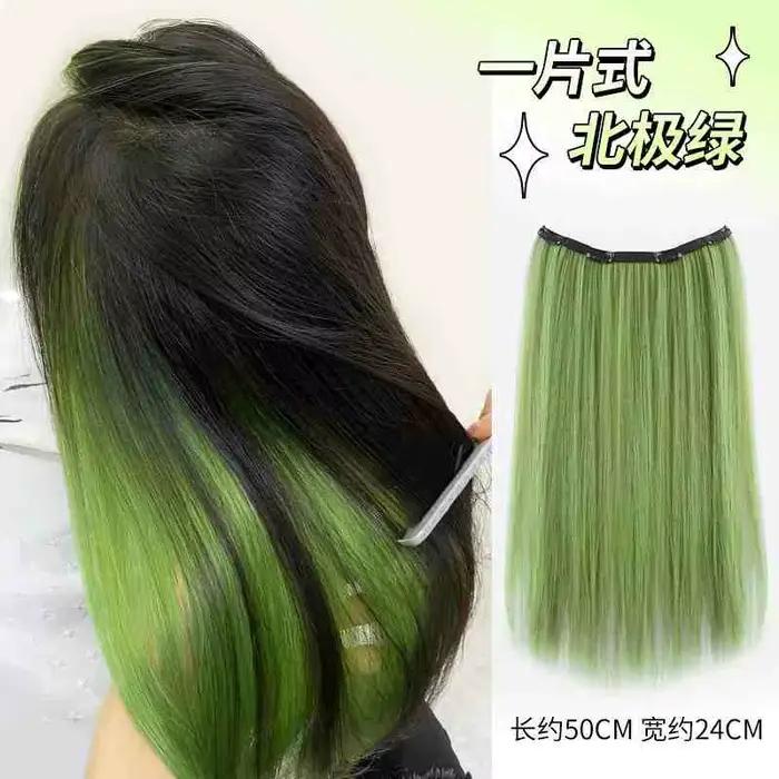 Extensions Capillaires Synthétiques en Forme de V, Postiche Longue et Lisse, Couleur Naturelle, Faux