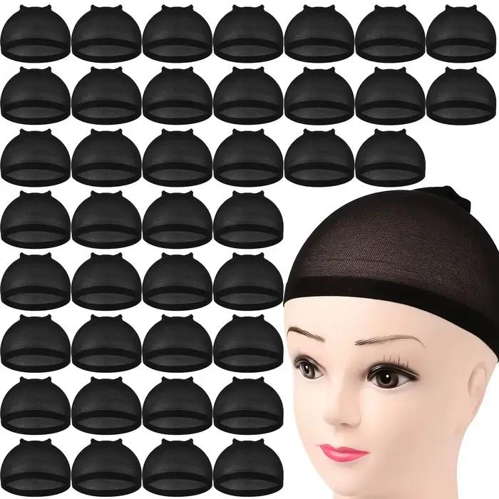 40 pièces bonnet de perruque en nylon bas bonnet de perruque élastique noir, marron, marron clair