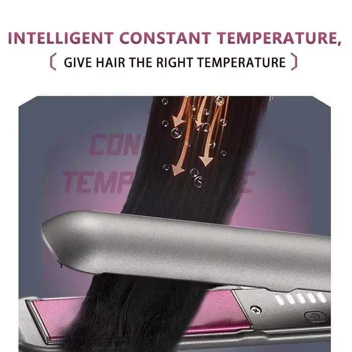 Kemei fer plat en céramique professionnel pour lisseur de cheveux moins crépus finition lisse plaque