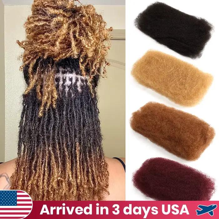 22 pouces brun blond QVR Afro crépus cheveux en vrac sans attachement Afro bouclés en vrac cheveux h