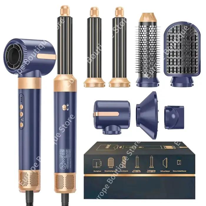 Sèche-cheveux 7 en 1, brosse sans balais, haute vitesse, avec diffuseur, sèche-cheveux ionique, peig