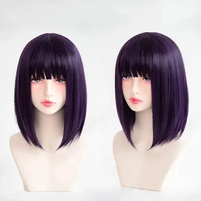 Perruque de Cosplay synthétique courte violette, perruque de dessin animé Darling Marin Kitagawa Kur