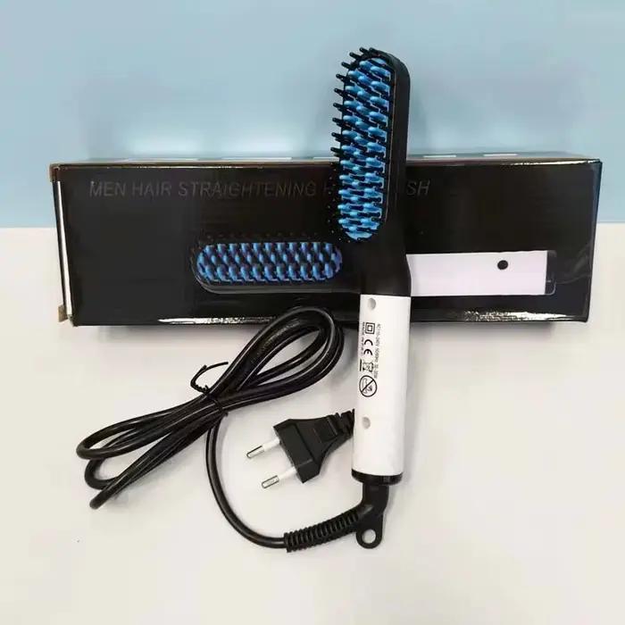Nouvelle brosse lissante pour cheveux, peigne chauffant professionnel rapide pour lisser la barbe, b