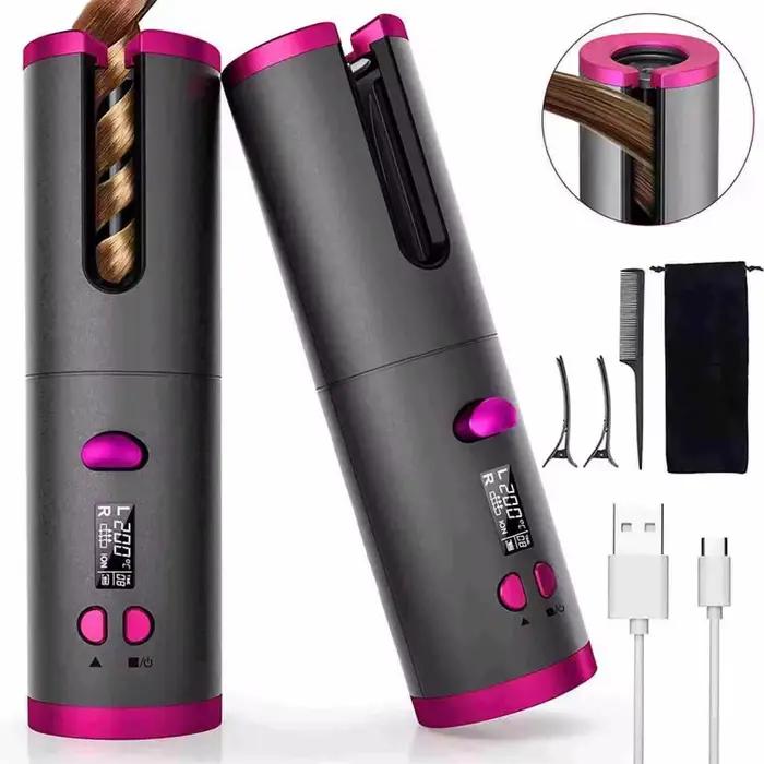 Fer à friser automatique fer à friser pour la coiffure sans fil Auto chauffage rapide Rechargeable s