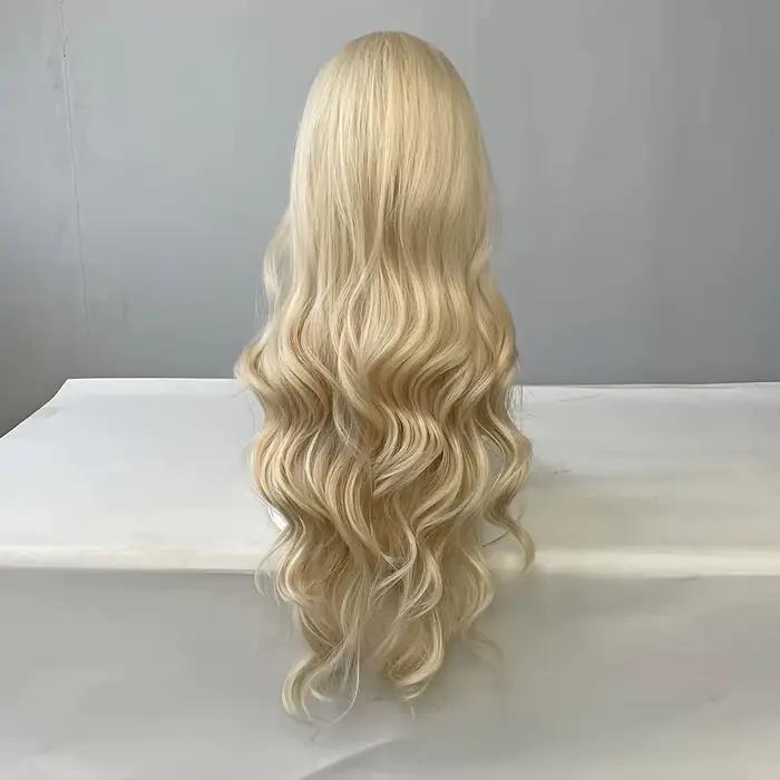 Perruque synthétique bouclée dorée pour cheveux longs bouclés pour fête, cosplay d'Halloween, usage