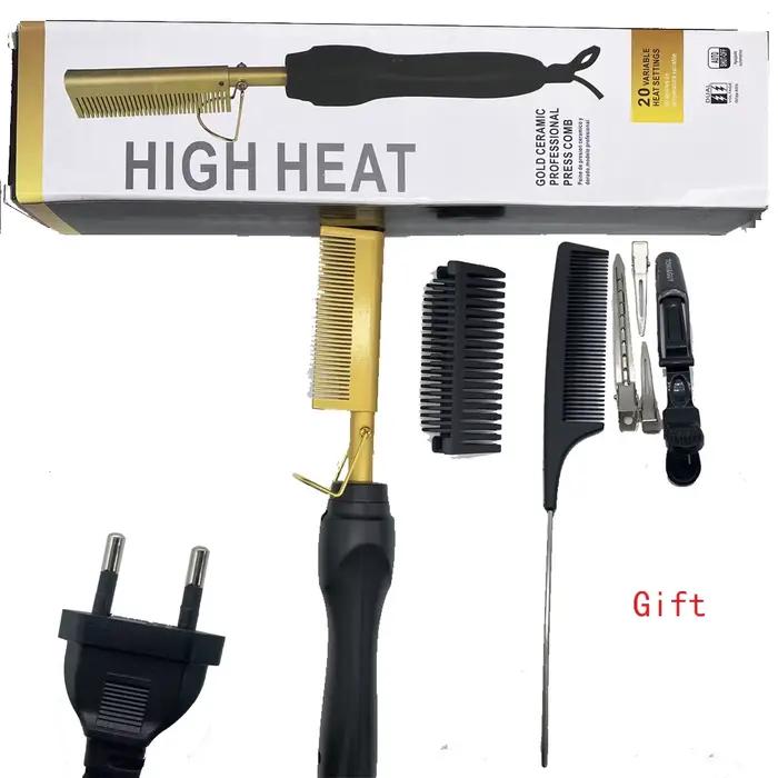 Peigne chaud brosse à lisser les cheveux peigne chaud pressage chaleur électrique brosses à cheveux