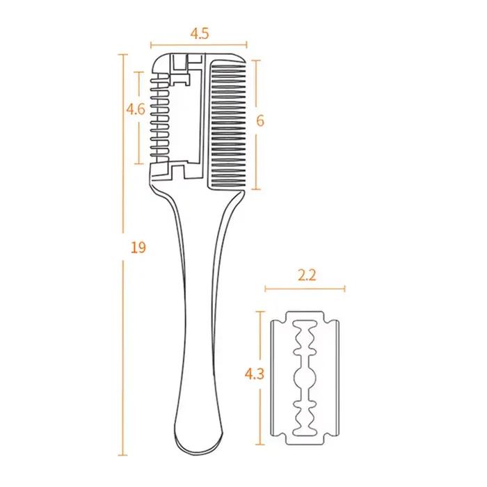 Peigne de coupe de cheveux, brosses à cheveux avec lames de rasoir, tondeuse à cheveux, outils aminc