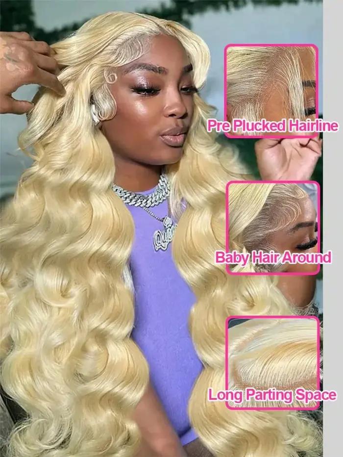 613 perruque de cheveux humains 13x6 Hd dentelle frontale 40 pouces Blonde perruque de cheveux humai