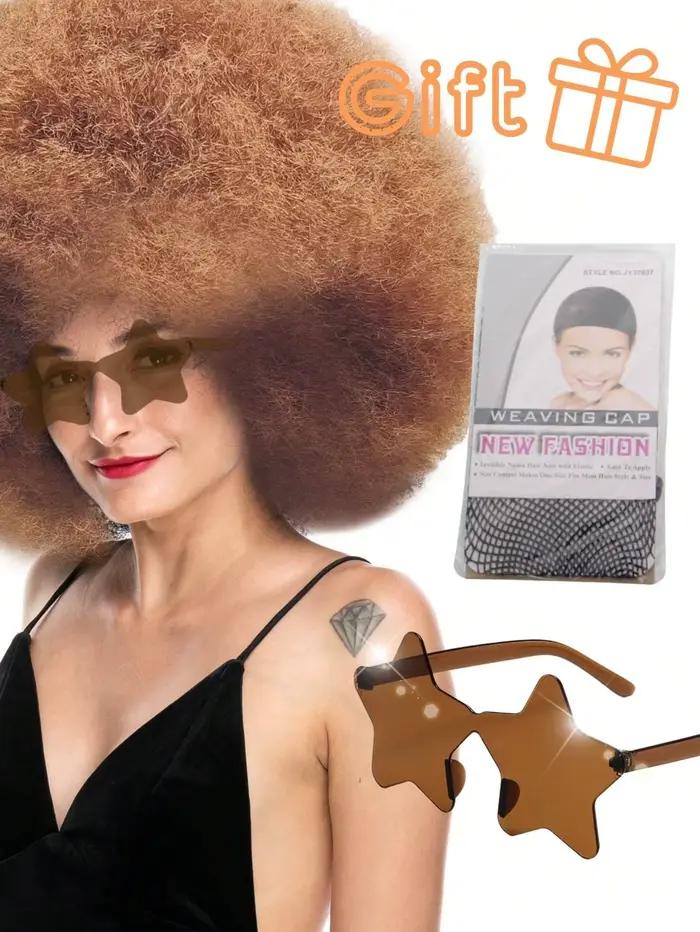 Perruque de cheveux bouclés pelucheux surdimensionnée, fibre synthétique multicolore résistante aux