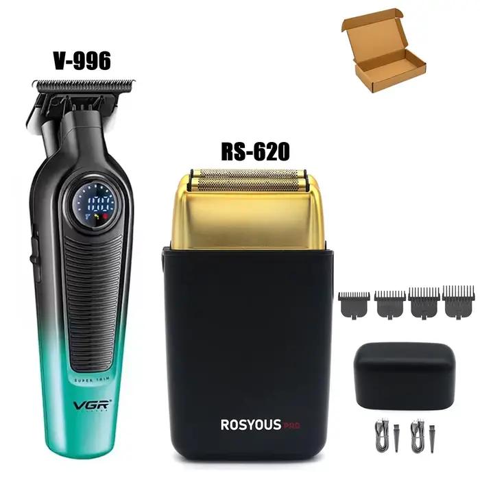 Tondeuses à cheveux hommes Kit professionnel lame DLC 10000 tr/min Machines de barbier sans fil Mach