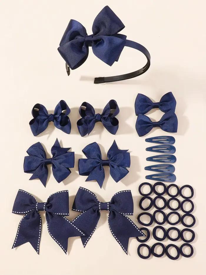 34 pièces/ensemble nouvelle mode couches bandeaux ruban arcs bandeau pinces à cheveux BB clips cheve