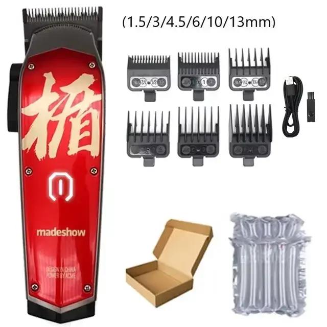 Madeshow-Tondeuse à cheveux professionnelle M10 + pour homme, barbier, 0mm, tondeuse à tête chauve,
