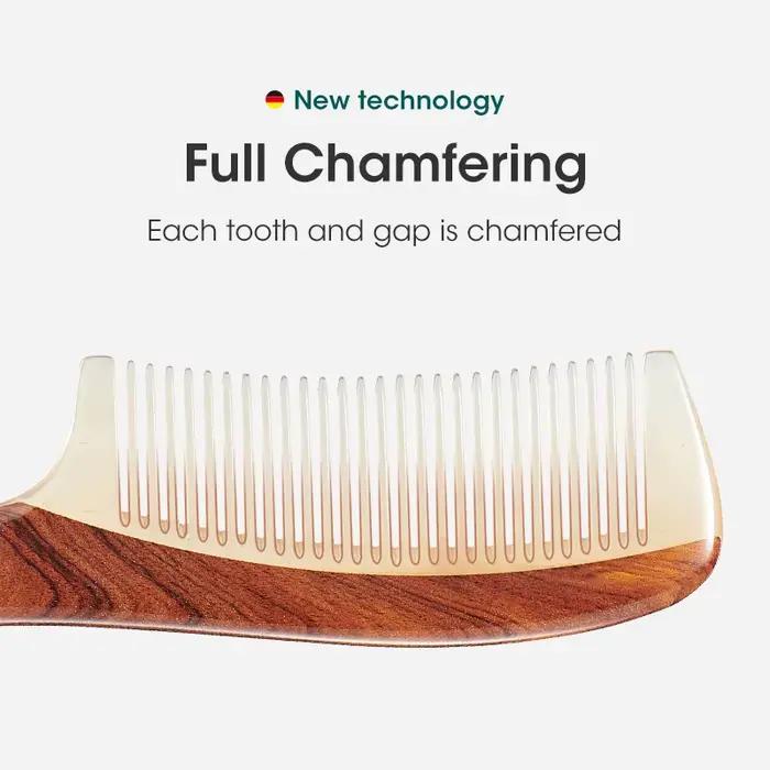 MR.GREEN – peigne en bois naturel avec Structure d'épissure de corne, peigne à cheveux à dents fines