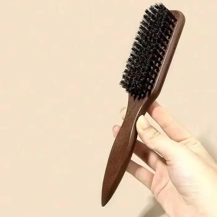 Brosse à cheveux en poils de sanglier (unisexe) - Brosse à poils professionnelle sans parfum pour co