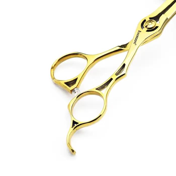 Ciseaux de coiffure professionnels 6 pouces, ensemble de ciseaux de coiffeur dorés, outils de coupe