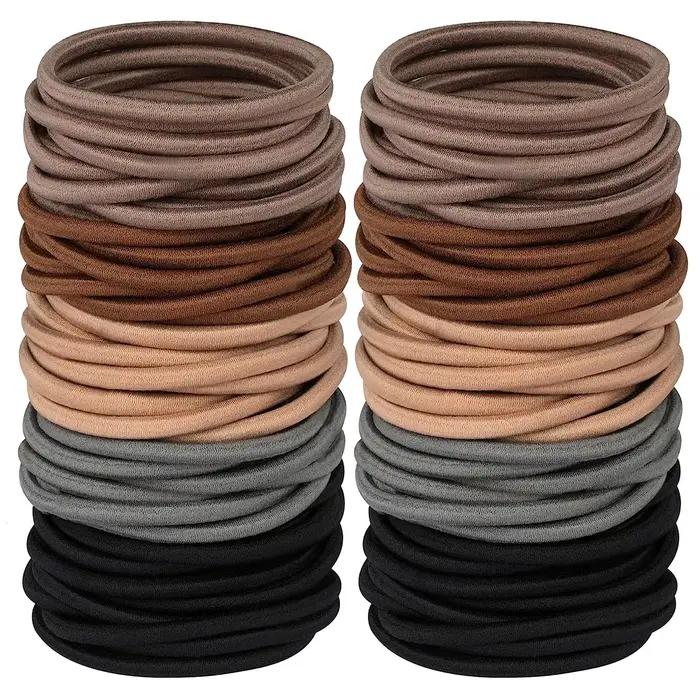 10/30/50pcs 4MM noir élastique pour queue de cheval bandes de cheveux élastiques chouchous pour femm