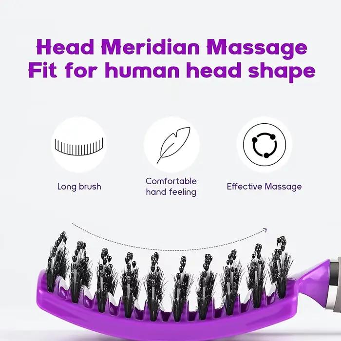 Brosse à cheveux démêlante, peigne de Massage du cuir chevelu, poils en Nylon pour femmes, brosse ma
