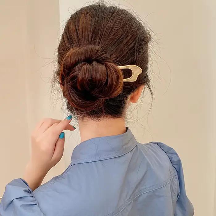 Épingle à cheveux de luxe en émail pour femmes, couleur argent or, coquille élégante, bâton de cheve